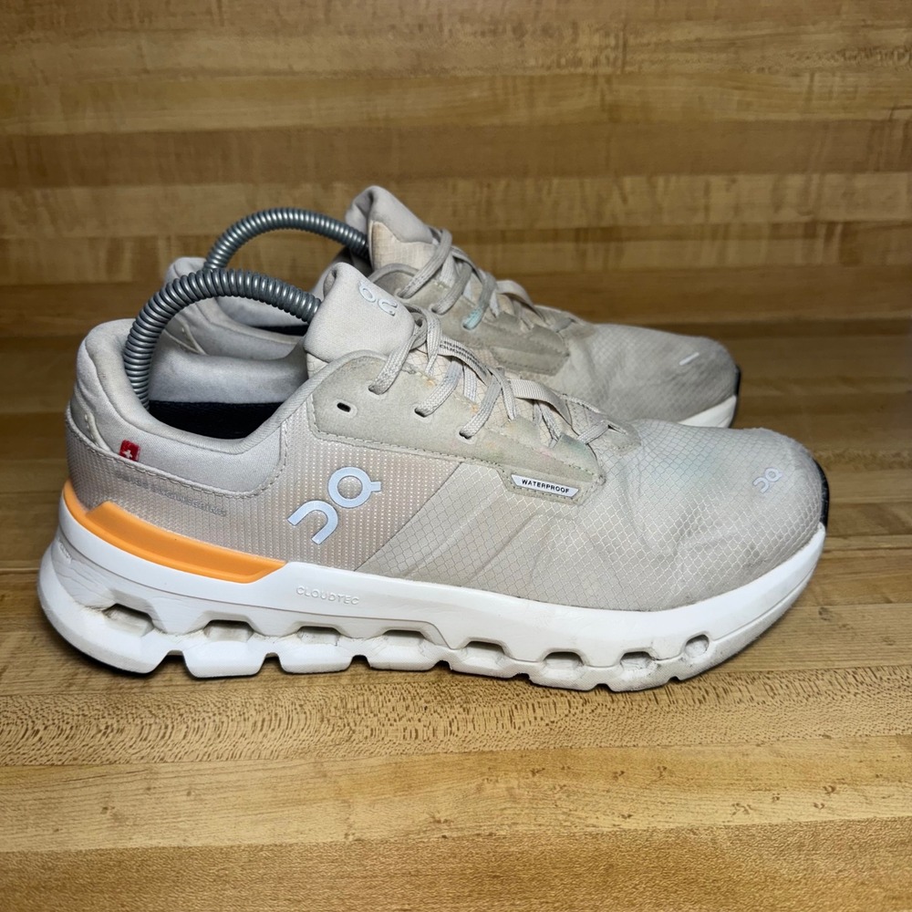 On Cloudrunner Waterproof Running Shoes Beige Orange 3WE10143071 Womens 8.5